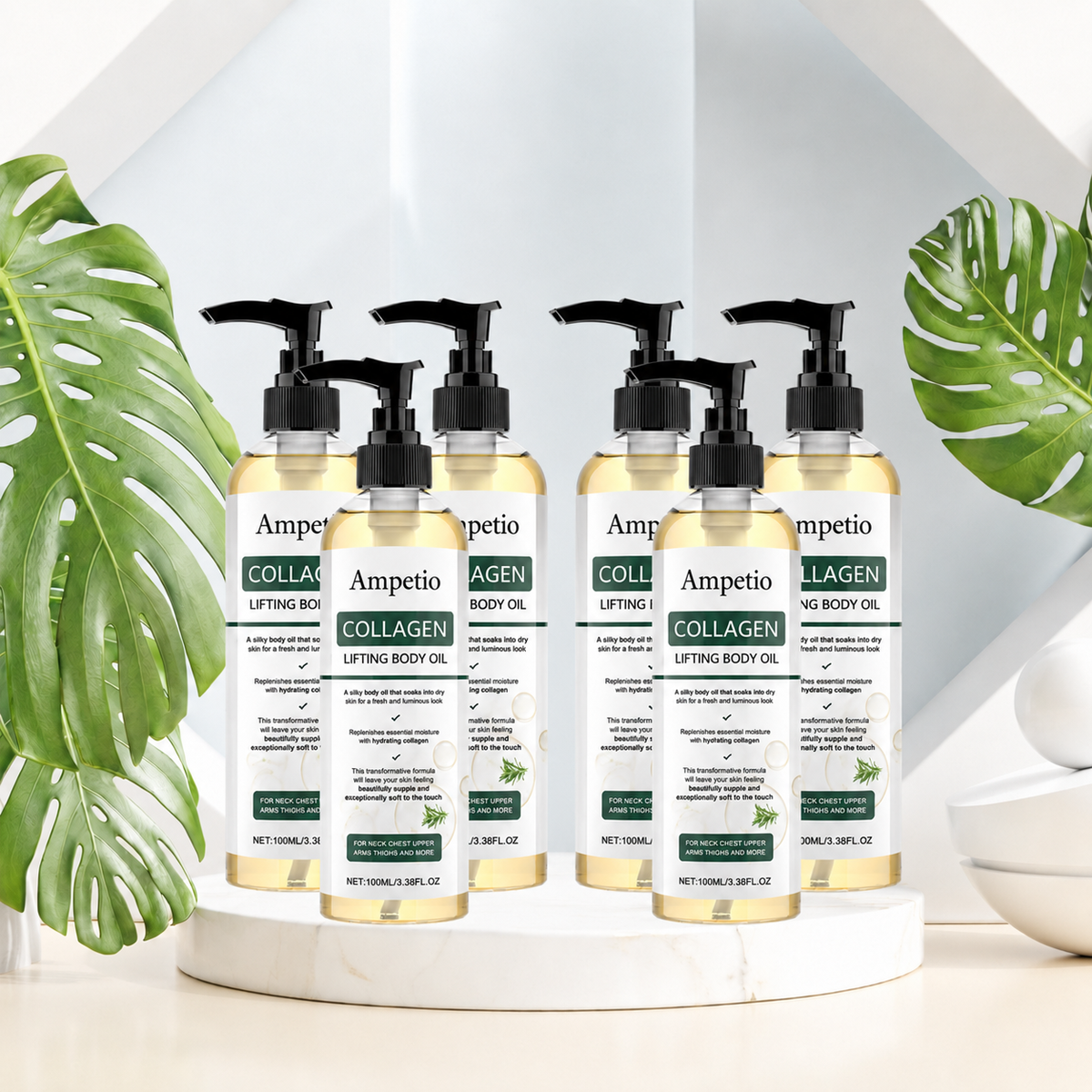 Ampetio™ | Strafft und verfeinert erschlaffte Haut um 98 % in 24 Stunden.