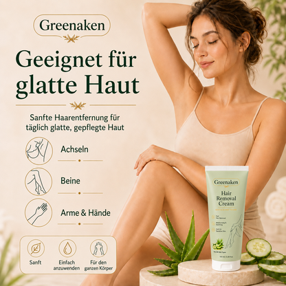 Greenaken™ Sanfte natürliche Haarentfernungscreme | Für Frauen & Männer, empfindliche Haut