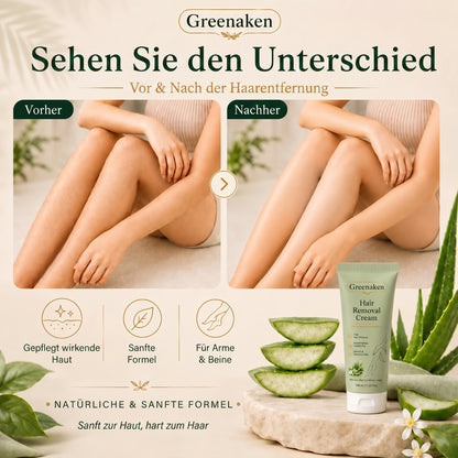 Greenaken™ Sanfte natürliche Haarentfernungscreme | Für Frauen & Männer, empfindliche Haut